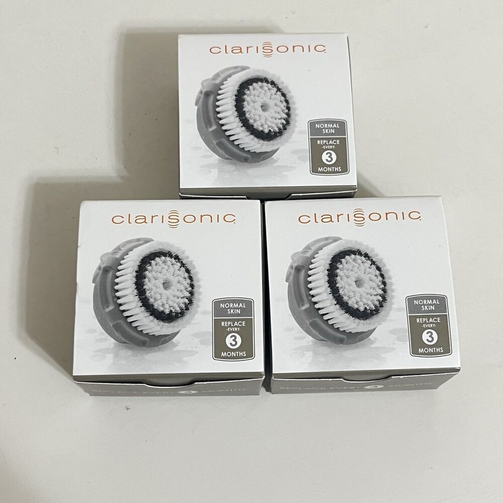 Clarisonic Skin Cleaning Replacement Brush Head for Normal Skin Lot of 3 NEW